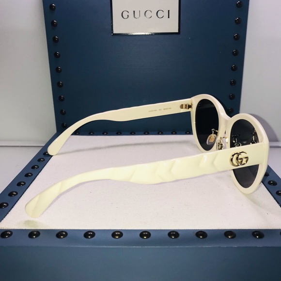 Gucci Ivory Brown Cat Eye Ladies Gg0814sk-002 Sunglasses - Picture 11 of 13
